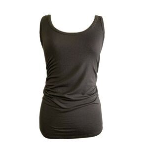 FOREIGN EXCHANGE Dark Charcoal Gray Sleeveless Fitted Tank Top Stretch Scoop M